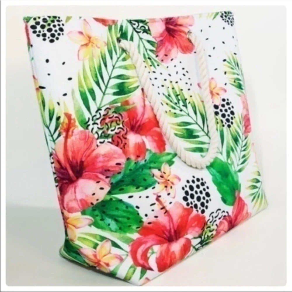 Tropical Print Beach/Pool Bag